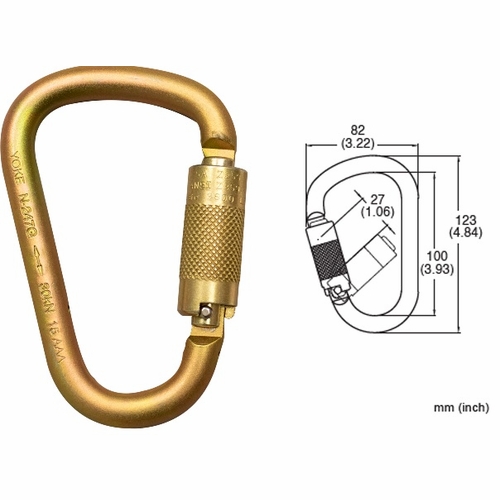 Frenchcreek 354-4 Snap Hooks & Carabiners Twistlock Carabiner 1 Inch  3600 Lb Z Rated Gate Opening