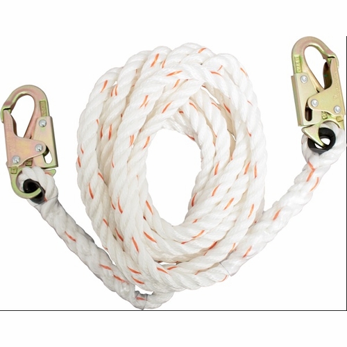 FrenchCreek 410-50 Lifelines 5/8 inch x 50 foot 3-strand polyblend synthetic lifeline, 74N locki