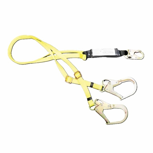 FrenchCreek 444AB 100% Tie-off Web Shock Absorbing Lanyards (pack style) Adjustable Dual Leg 6 foot