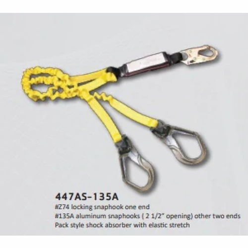 Frenchcreek 447Ab-135A 100% Tie-Off Web Shock Absorbing Lanyards (Pack Style) Adjustable Dual Leg 6