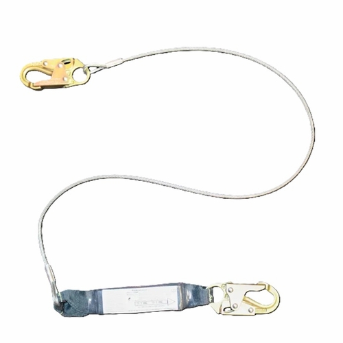 FrenchCreek 470AK Welding Harnesses & Lanyards 6 foot wire rope lanyard with Kevlar shock absorber