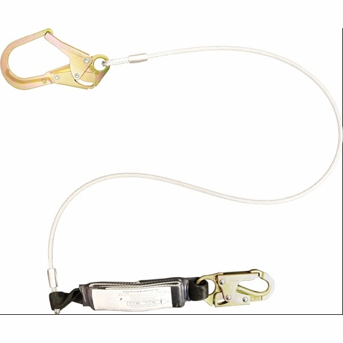 Frenchcreek 474A Wire Rope Shock Absorbing Lanyards (With Shock Absorbing  Inch Pack Inch ) 6 Foot