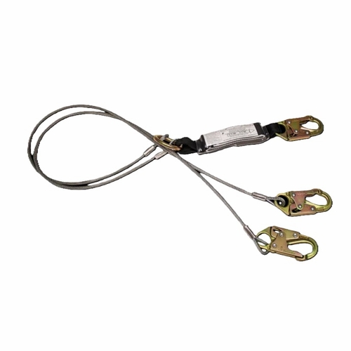 FrenchCreek 480A Dual Leg Wire Rope Shock Absorbing Lanyards (with shock absorbing inch pack inch )