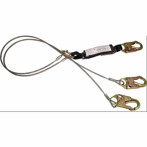 Frenchcreek 480Ak Welding Harnesses & Lanyards 6 Foot  Dual Leg Wire Rope Lanyard With Kevlar Shock