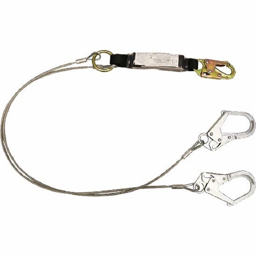 Frenchcreek 482A Dual Leg Wire Rope Shock Absorbing Lanyards (With Shock Absorbing  Inch Pack Inch )