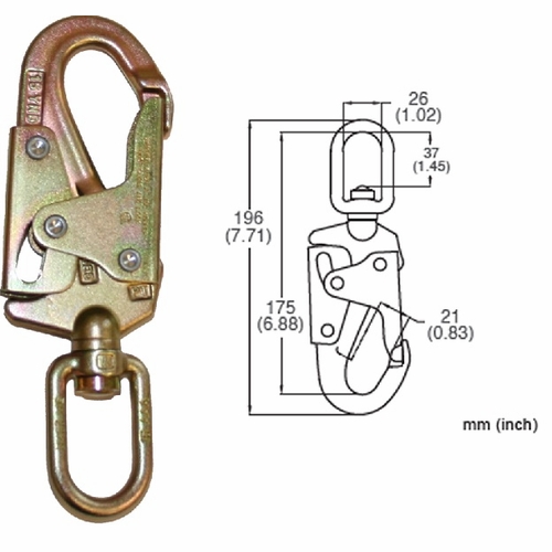 Frenchcreek 49 Snap Hooks & Carabiners Steel Swivel Snap, 3/4 Inch  3600 Lb Z Rated Gate Opening