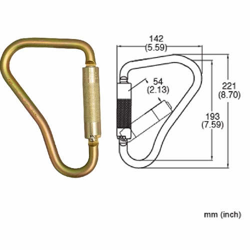 Frenchcreek 62 Snap Hooks & Carabiners Twistlock Scaffold Hook, 2 Inch 3600 Lb Z Rated Gate Opening