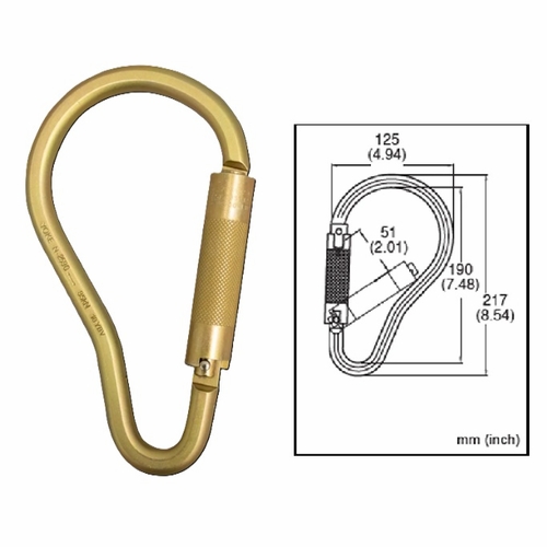 FrenchCreek 62R Snap Hooks & Carabiners Round twistlock scaffold hook, 2 inch 3600 lb Z rated gate