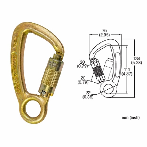Frenchcreek 63 Snap Hooks & Carabiners Twistlock Captive Eye 5K Carabiner, 3/4 Inch  Gate Opening