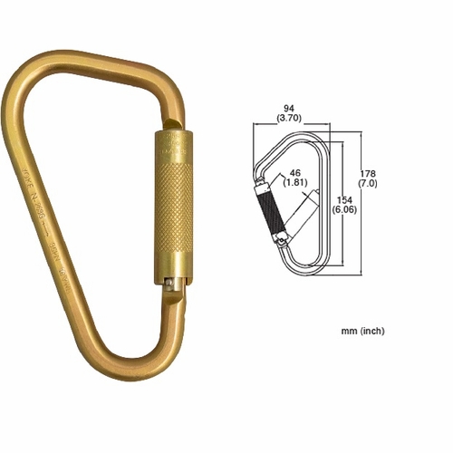 Frenchcreek 65 Snap Hooks & Carabiners Twistlock Steel Carabiner,1 3/4 Inch  3600 Lb Z Rated Gate Op
