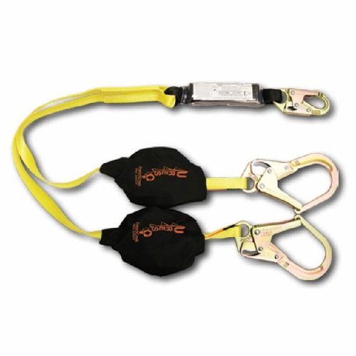 Frenchcreek R444A U-Res-Q Shock Absorbing Lanyards 6 Foot  Dual-Leg Shock Absorbing 1 Inch  Web Lany
