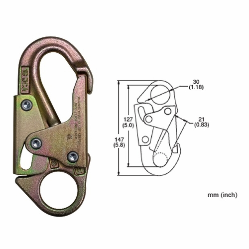 Frenchcreek Z74 Snap Hooks & Carabiners Locking Snap Hook, 3/4 Inch  3600 Lb Z Rated Gate Opening