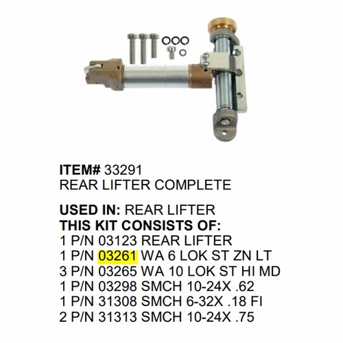 Gmp 03261 Wa 6 Lok St Zn Lt Must Buy Item 33291 Kit For C, J2 Lashers