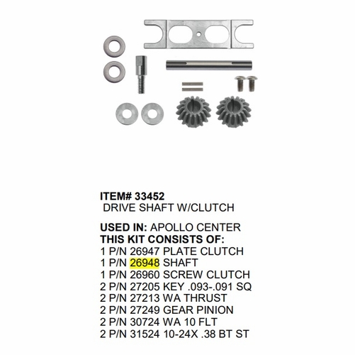 Gmp 26948 Shaft Bevl Gear Apollo Lasher 2V*