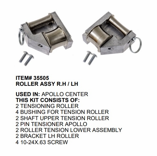 GMP 35505 KIT ROLLER ASSY RIGHT &LEFT AL