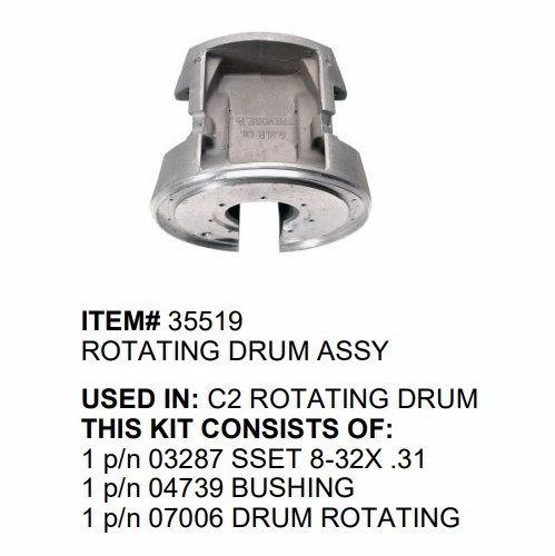 Gmp 35519 Drum Rotating Machined C2 Lasher  3287, 4739, 7006 Repl 27671