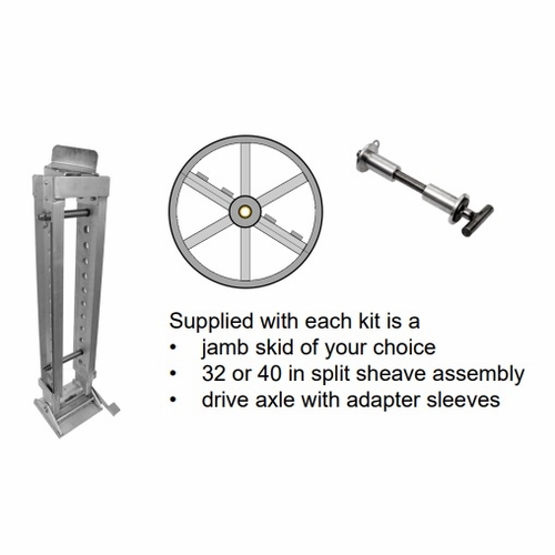 GMP 71555 SHEAVE 40 INCH SPLIT WITH 76 inch  JAMB SKID