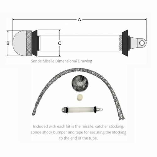 GMP 88286 Sonde Missile Kit - 1-1/4 in. Duct - SDR 13.5, 15.5, 17 1-1/2 in. Duct - SDR 9