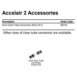 GMP 89710 CONNECTOR CLEAR TUBE 5MM  5/PK
