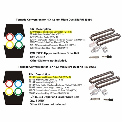 GMP General Machine Products 89193 Chain Drive Belt 12 mm OD Micro Duct Conv. for Tornado Blower