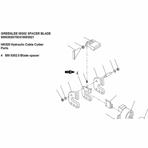Greenlee 00302 Spacer Blade 50003020/783310003021