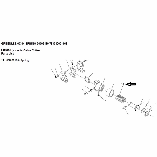 Greenlee 00316 Spring 50003160/783310003168
