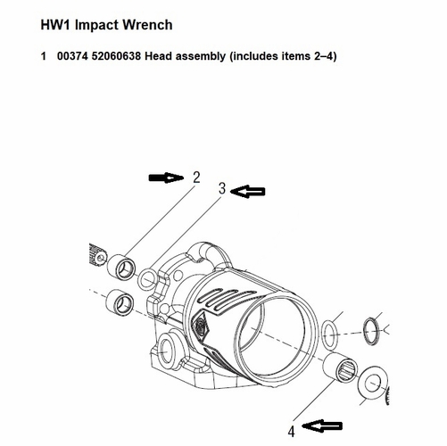 Greenlee 00374 Head Assy (Hyd Impact Wrench) 52060638 / 783310003748