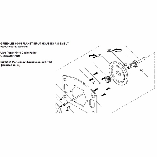 Greenlee 00456 Planet Input Housing Assembly 52060854/783310004561
