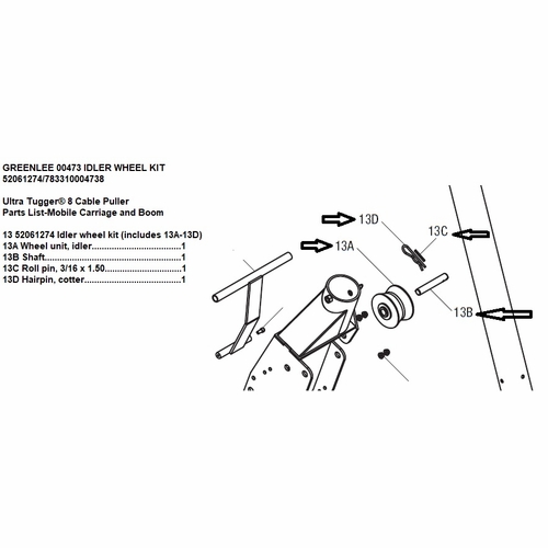 Greenlee 00473 Idler Wheel Kit 52061274/783310004738