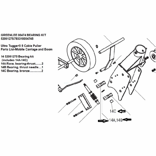 GREENLEE 00474 BEARING KIT 52061275/783310004745