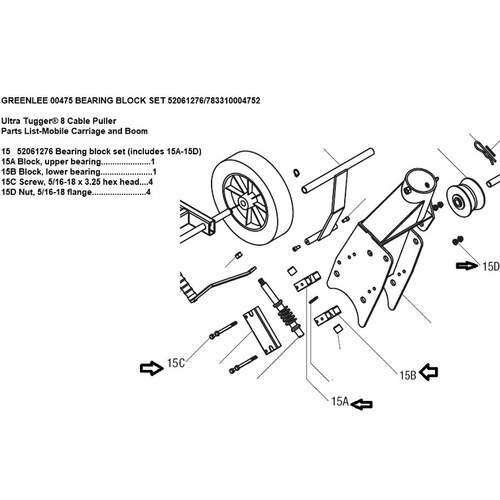 Greenlee 00475 Bearing Block Set 52061276/783310004752