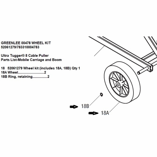 GREENLEE 00478 WHEEL KIT 52061279/783310004783
