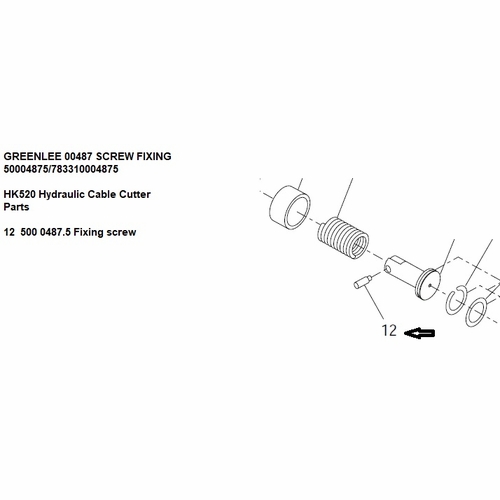 GREENLEE 00487 SCREW FIXING 50004875/783310004875