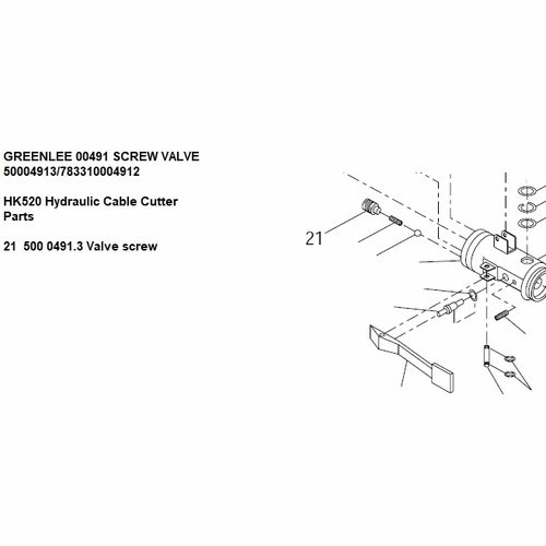 Greenlee 00491 Screw Valve 50004913/783310004912