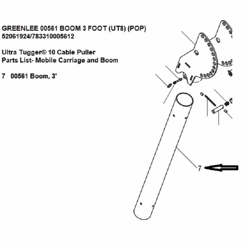 Greenlee 00561 Boom 3 Foot (Ut8) (Pop) 52061924/783310005612