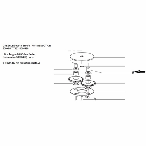 GREENLEE 00648 SHAFT- No 1 REDUCTION 50006487/783310006480