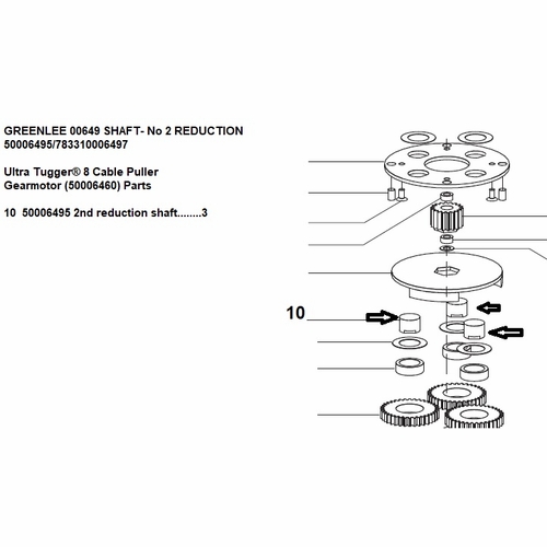 Greenlee 00649 Shaft- No 2 Reduction 50006495/783310006497