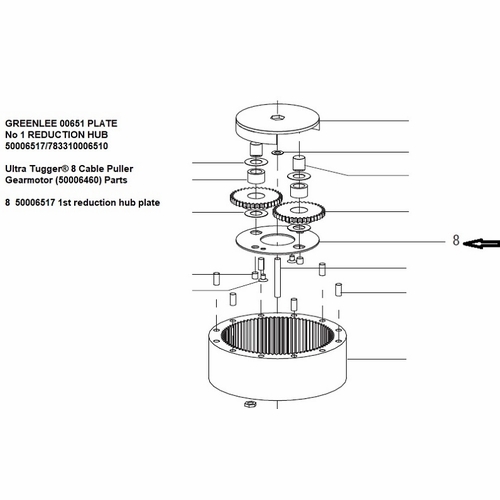 Greenlee 00651 Plate  No 1 Reduction Hub 50006517/783310006510
