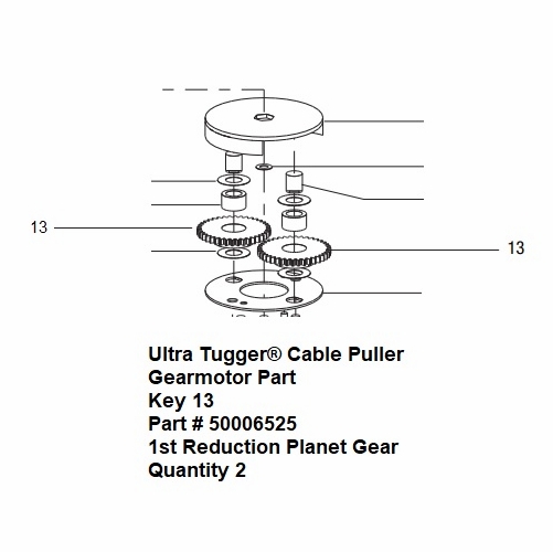 Greenlee 00652 Gear- No 1 Reduction Planet 50006525/783310006527