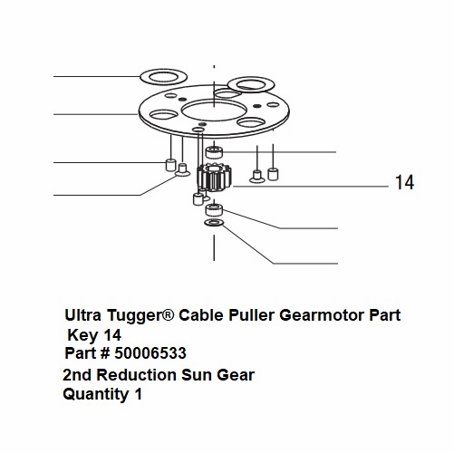 Greenlee 00653 Gear- No 2 Reduction Sun 50006533/783310006534