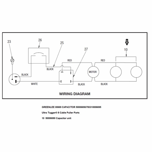 Greenlee 00669 Capacitor 50006690/783310006695