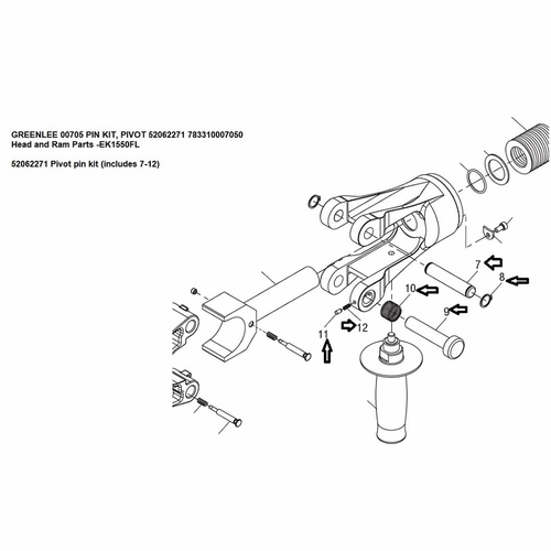 Greenlee 00705  Pin Kit, Pivot 52062271 783310007050