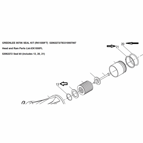 Greenlee 00706  Seal Kit (Rk1550Ft)  52062272 783310007067