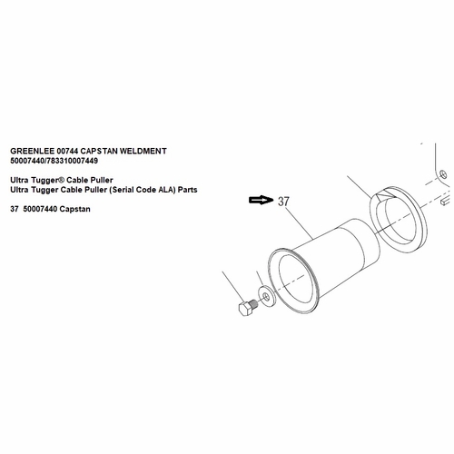 Greenlee 00744 Capstan Weldment 50007440/783310007449