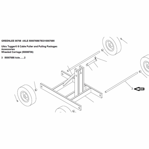 Greenlee 00768 Axle 50007688/783310007685