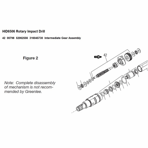 Greenlee  00798 Intermediate Gear Assy (Hid6506)  52062556 / 783310007982
