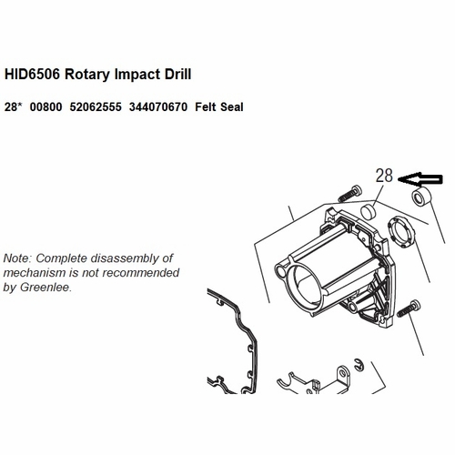 Greenlee  00800 Felt Seal (Hid6506) 52062555 / 783310008002