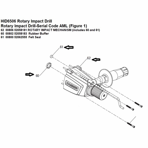 GREENLEE 00806 MECHANISM, HAMMER IMPACT (HID6506) 52058181 / 783310008064