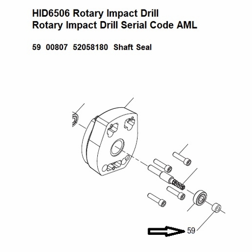 Greenlee 00807 Shaft Seal, Metabo (Hid6506) 52058180 / 783310008071