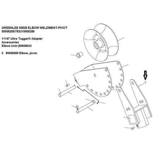GREENLEE 00828 ELBOW WELDMENT-PIVOT 50008285/783310008286
